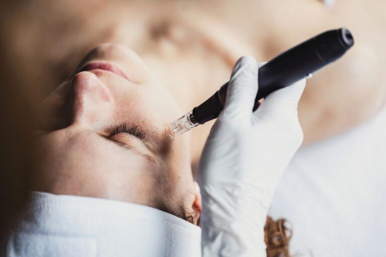 Client enjoying a customized facial in Miami Lakes